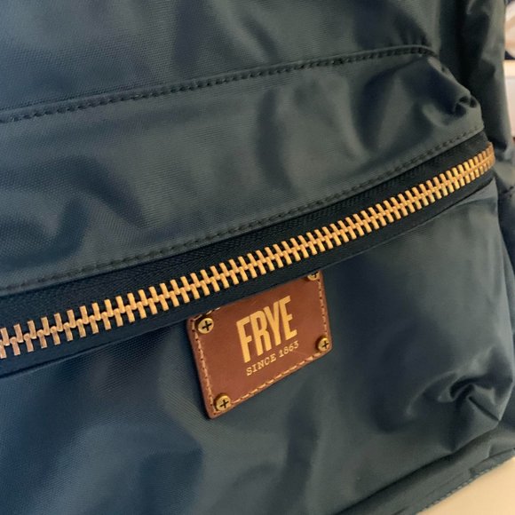 Frye Bags Frye Nylon Blue Backpack With Leather Trim Poshmark